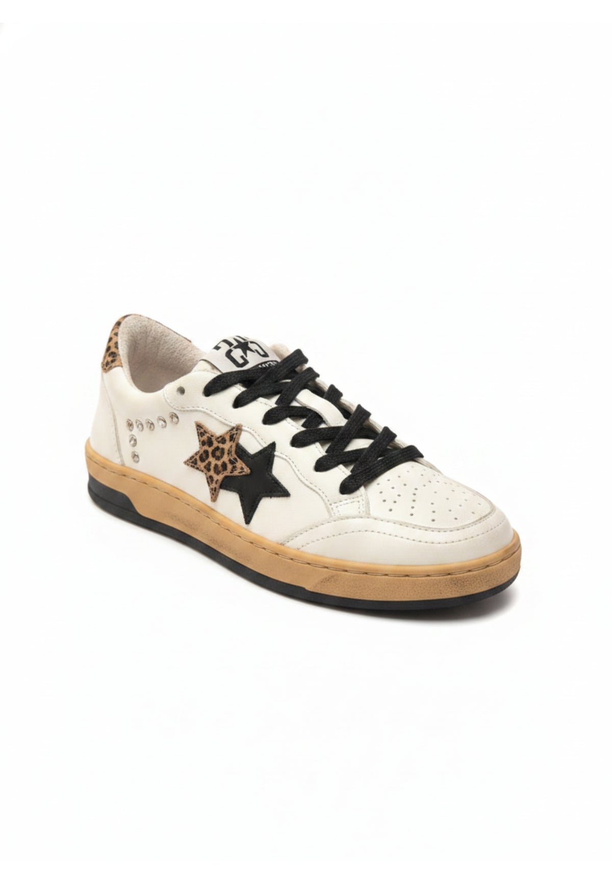 SNEAKERS White/black/leopard 2*star