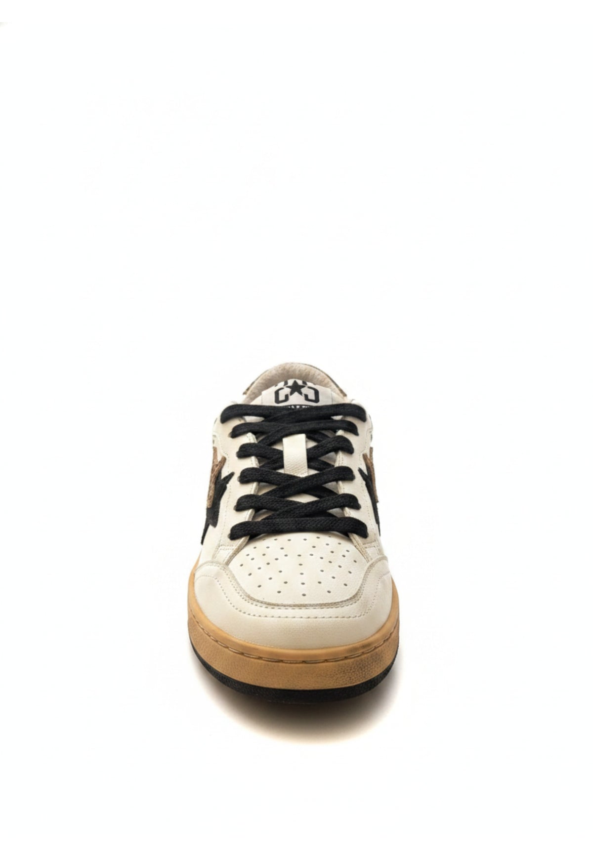 SNEAKERS White/black/leopard 2*star