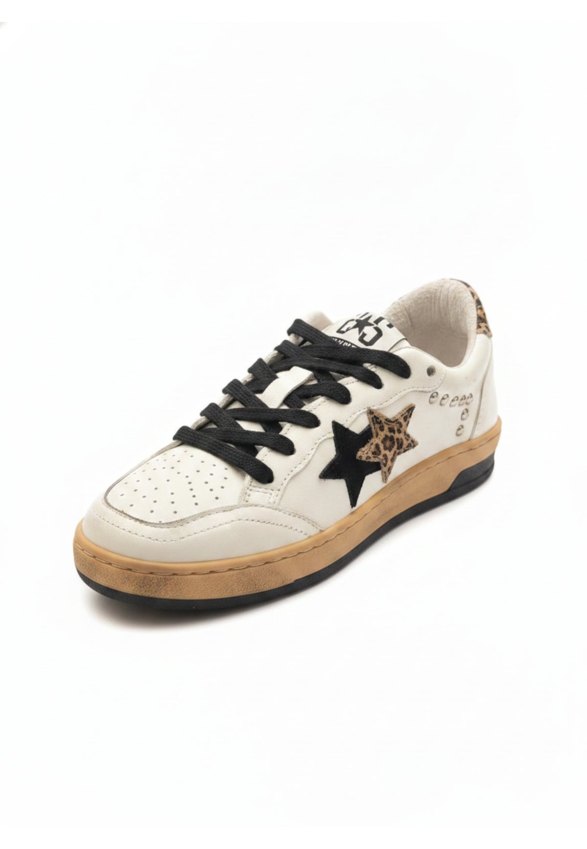 SNEAKERS White/black/leopard 2*star