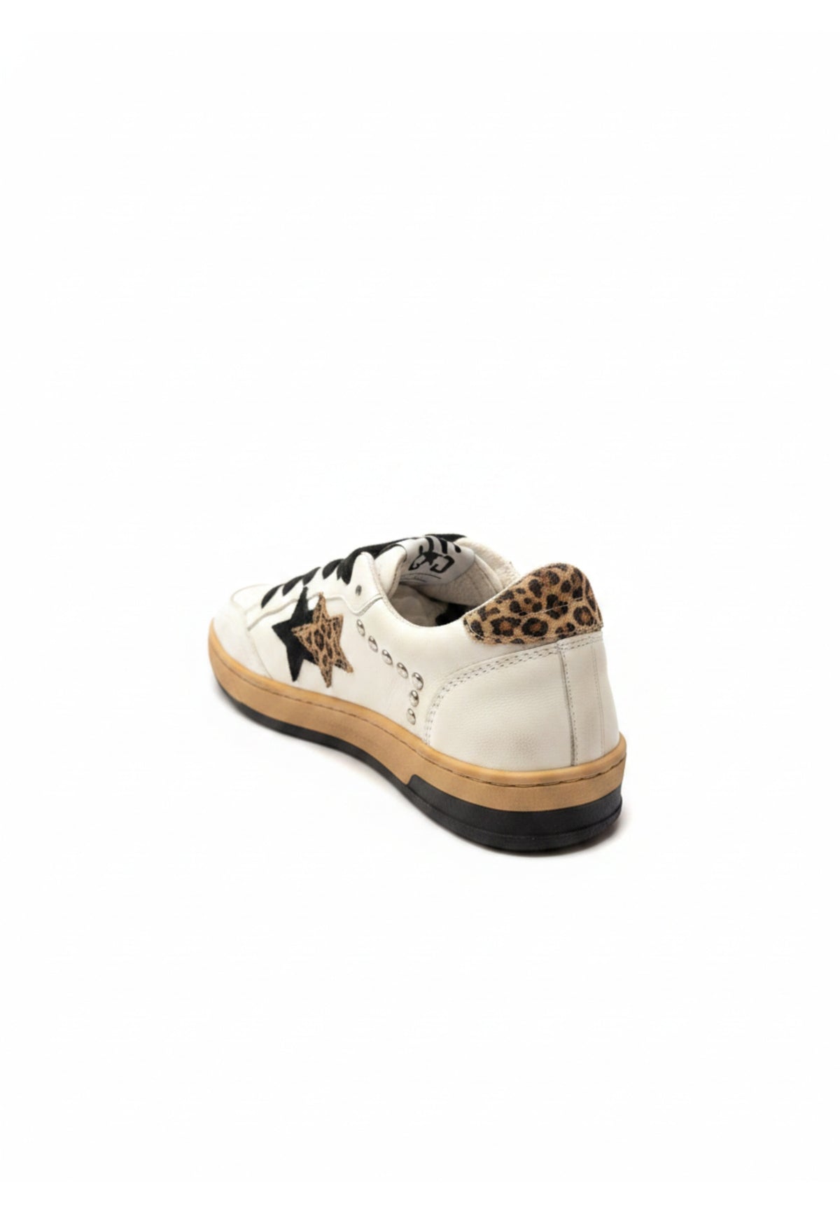 SNEAKERS White/black/leopard 2*star